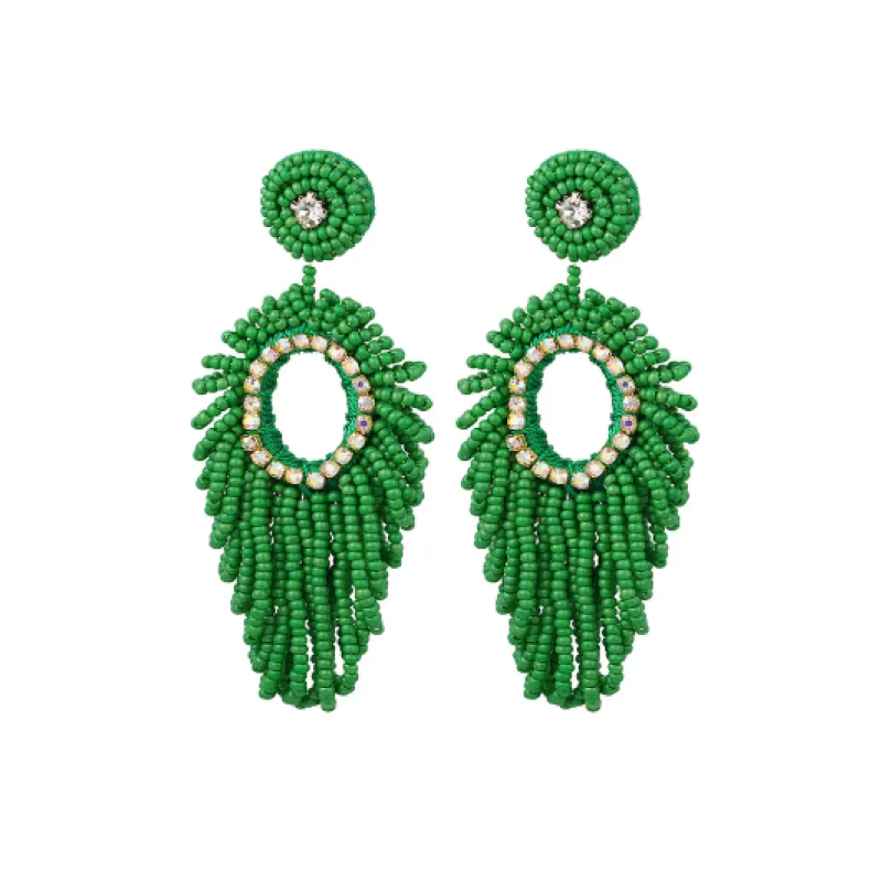 Franjes Oorbel Groen